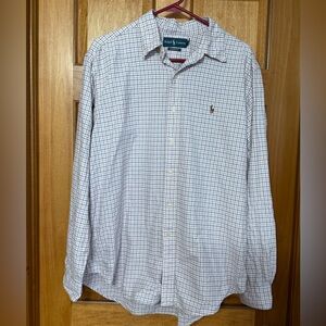 Ralph Lauren Men's Pink, Blue, and White Plaid Shirt